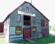 Front elevation, including signage, Sutherland Steam Mill Museum, Denmark, NS, 2006.; Dept. of Tourism, Culture and Heritage, Province of Nova Scotia, 2006
