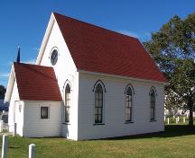 This image shows an overall view of the church; Town of Shippagan