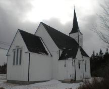 Rear and side elevations, All Saints Anglican Church, Bayswater, Nova Scotia, 2007.; Heritage Division, Nova Scotia Department of Tourism, Culture and Heritage, 2007