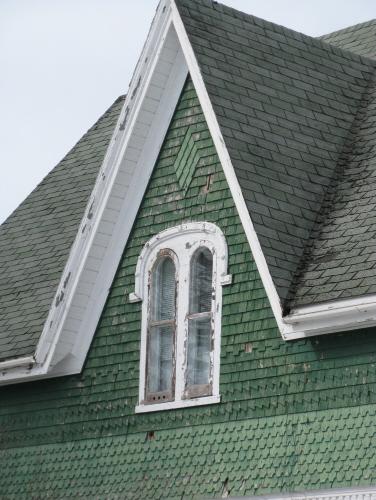 Detail of dormer with Italianate style window