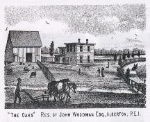 Engraving of Residence of John Woodman; Meacham&#039;s Illustrated Historical Atlas of PEI, 1880