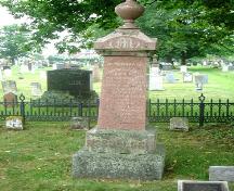 Burial marker of Rev. William McCullough, Robie Street Cemetery, Truro, NS, 2007. It is widely believed that McCullough's grave is located on the site of the original meeting house.; Heritage Division, NS Dept. of Tourism, Culture and Heritage, 2007