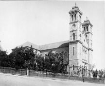 Historic image of the Basilica, date unknown.  View looking at western facade.; HFNL 2007
