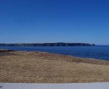 View of the location identified as West Point Cemetery, showing Bell Island in the background, Portugal Cove, NL.; HFNL/Andrea O'Brien 2009