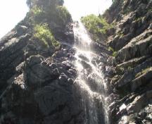 Waterfall at the Green Gulch area of Branch Cove Fossiliferous Rocks, Branch, NL, 2008; Branch Heritage Inc., 2008