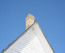 Detail of the chimney of Arnaud United Church and Cemetery, Arnaud, 2007; Historic Resources Branch, Manitoba Culture, Heritage, Tourism and Sport, 2007