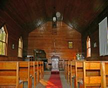 Interior view of Garland United Church, Garland, 2007; Historic Resources Branch, Manitoba Culture, Heritage, Tourism and Sport, 2007