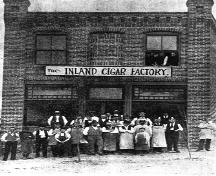 Historic view of the Inland Cigar Factory, 1895; City of Kamloops Museum and Archives, #8490