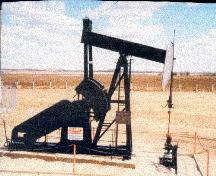 General view of an oil well at Leduc-Woodbend Oilfield.; Parks Canada/Parcs Canada