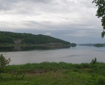 View of the Saint John River where Island Park rests beneath.; Carleton County Historical Society