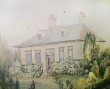 Cette photographie montre un dessin de l'édifice de 1830, 2007; Town of St. Andrews
