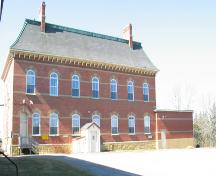 Photo of the back elevation with annex addition; Heritage Branch, New Brunswick Department of Wellness, Culture and Sport