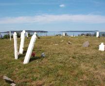 All Saints Anglican Cemetery #1, view from crest of hill, overlooking Conception Bay, July 2004; Heritage Foundation of Newfoundland and Labrador, 2005