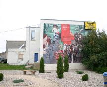 View of the large mural decorating the west wall of the Law Office Building, Swan River, 2007; Historic Resources Branch, Manitoba Culture, Heritage, Tourism and Sport, 2007
