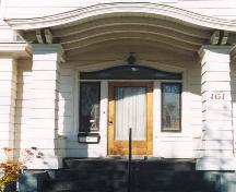 Detail of front entranceway; MacNaught History Centre and Archives, A. Cormier Collection, 104.005