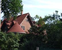 Roofline, showing turrets, The Old Place, Canning, NS.; Heritage Division, NS Dept. of Tourism, Culture and Heritage, 2009.