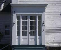 This photograph illustrates the entranceway portico, 2009; Town of St. Andrews