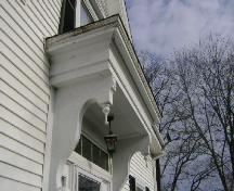 This photograph illustrates the drop finials in the ornate entablature, 2008; Town of St. Andrews