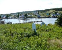 View overlooking New Perlican Harbour of St. Matthew's United Church Southside Cemetery, New Perlican, NL. Photo taken 2009.; HFNL/Andrea O'Brien 2009