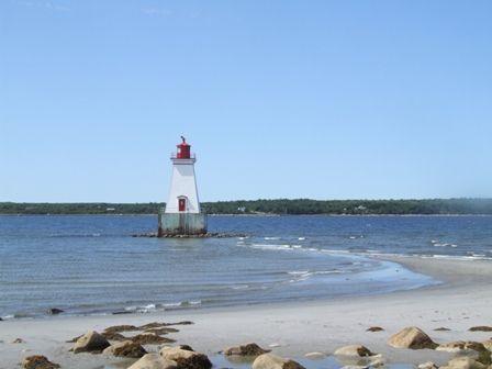 Sandy Point Lighthouse and sand spit