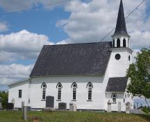 L'église unie de Boiestown (l'église méthodiste de Boiestown), les façades avant et latérale, 2009; Rural Community of Upper Miramichi