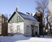 Primary elevations, from the northeast, of the William Brown House, Winnipeg, 2007; Historic Resources Branch, Manitoba Culture, Heritage, Tourism and Sport, 2007