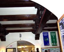 Of note is the wood detail on ceiling in the lobby of John Campbell School.; City of Windsor, Nancy Morand, 2004
