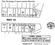 Featured is a plan outlining the boundaries of the district.; Town of Goderich, 1993.