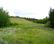 Looking west at site area in clearing to the middle and rear of photo, 2004.; Government of Saskatchewan, Marvin Thomas, 2004.