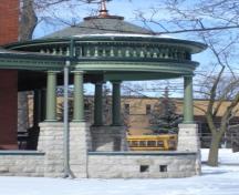 Featured is the veranda bandshell with fretwork, conical roof and finial.; Paul Dubniak, 2008.
