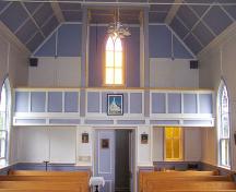 Interior rear, with balcony, St. Vincent de Paul, Queensport, NS; Heritage Division, NS Dept. of Tourism, Culture and Heritage, 2009
