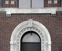Detail view of the Merchants Bank, Winnipeg, 2007; Historic Resources Branch, Manitoba Culture, Heritage and Tourism, 2007