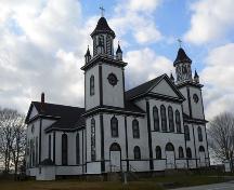 Façade and South Elevation, Sainte Anne's Catholic Church, Sainte-Anne-du-Ruisseau, NS, 2009.; Heritage Division, NS Dept. of Tourism, Culture & Heritage, 2009.