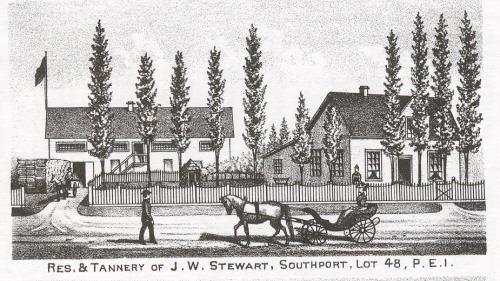Residence and tannery of J.W. Stewart