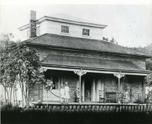 Front Façade showing veranda with bell-cast roof, ca. 1912; Unknown