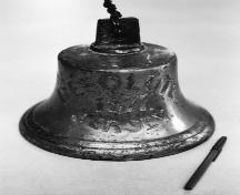 Picture of the bell saved from the Resolute when the ship sank in Friar’s Cove, Harbour Breton, NL.; Doug Wells 2010