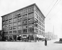 Sayward Building, historic image; from British Columbia: Its History, People, Commerce, Industries and Resources. (1912)