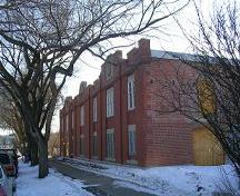 View of the front and north side elevation of Hudson's Bay Company Stables/Ortona Armoury (February 2005); City of Edmonton, 2005