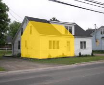The size of the original house is indicated in yellow; Bernard LeBlanc