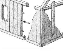 Illustration showing the principle behind upright plank construction; Bernard LeBlanc