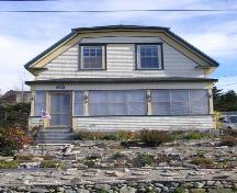 The front (south) elevation of the James Atkins House in the  Town of Lockeport, NS.; NS Dept. of Tourism, Culture & Heritage, 2009