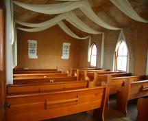 Interior view of Union Point United Church, Morris area, 2009; Historic Resources Branch, Manitoba Culture, Heritage and Tourism, 2009