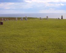 Cemetery and Northumberland Strait in background; PEI Genealogical Society, George Sanborn Jr., 2009