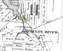 Cemetery is located in highlighted area; Meacham&#039;s Illustrated Historical Atlas of PEI, 1880