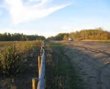Looking north at site area on either side of road (note sandy soil), 2004.; Government of Saskatchewan, Marvin Thomas, 2004.