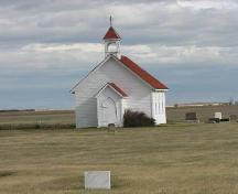 Looking east at the front of the church, 2009.; Government of Saskatchewan, Marvin Thomas, 2009.