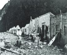 The aboriginals would come to Indian Beach on Grand Manan Island in the summertime to harvest porpoise and fish.; Grand Manan Archives photo collection - P8