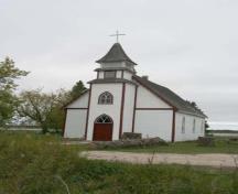 Façade principale - du sud de l'église anglicane Christ, Sagkeeng First Nation, 2009; Historic Resources Branch, Manitoba Culture, Heritage and Tourism, 2009