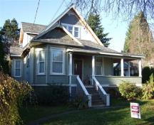 Exterior view of the William Evans House; City of New Westminster, 2008