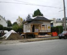 Exterior view of the Howay Cottage on its present site; City of New Westminster, 2008